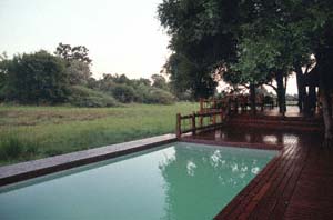 Pool und Aussichtsplattform vom Chief's Camp. Chief's Island, Moremi Game Reserve, Botsuana. / Pool and viewing deck of Chief's Camp. Chief's Island, Moremi Game Reserve, Botswana. / (c) Walter Mitch Podszuck (Bwana Mitch) - #991229-006